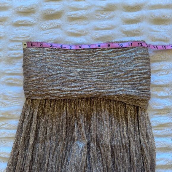 Tory Burch Silver Metallic Shimmering Maxi Skirt - Picture 8 of 10